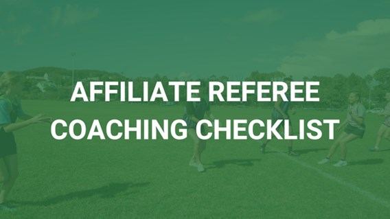 Affiliate Referee Coaching Checklist