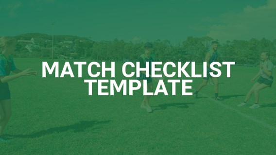 Match Checklist Template