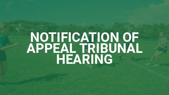 Notification of Appeal Tribunal Hearing